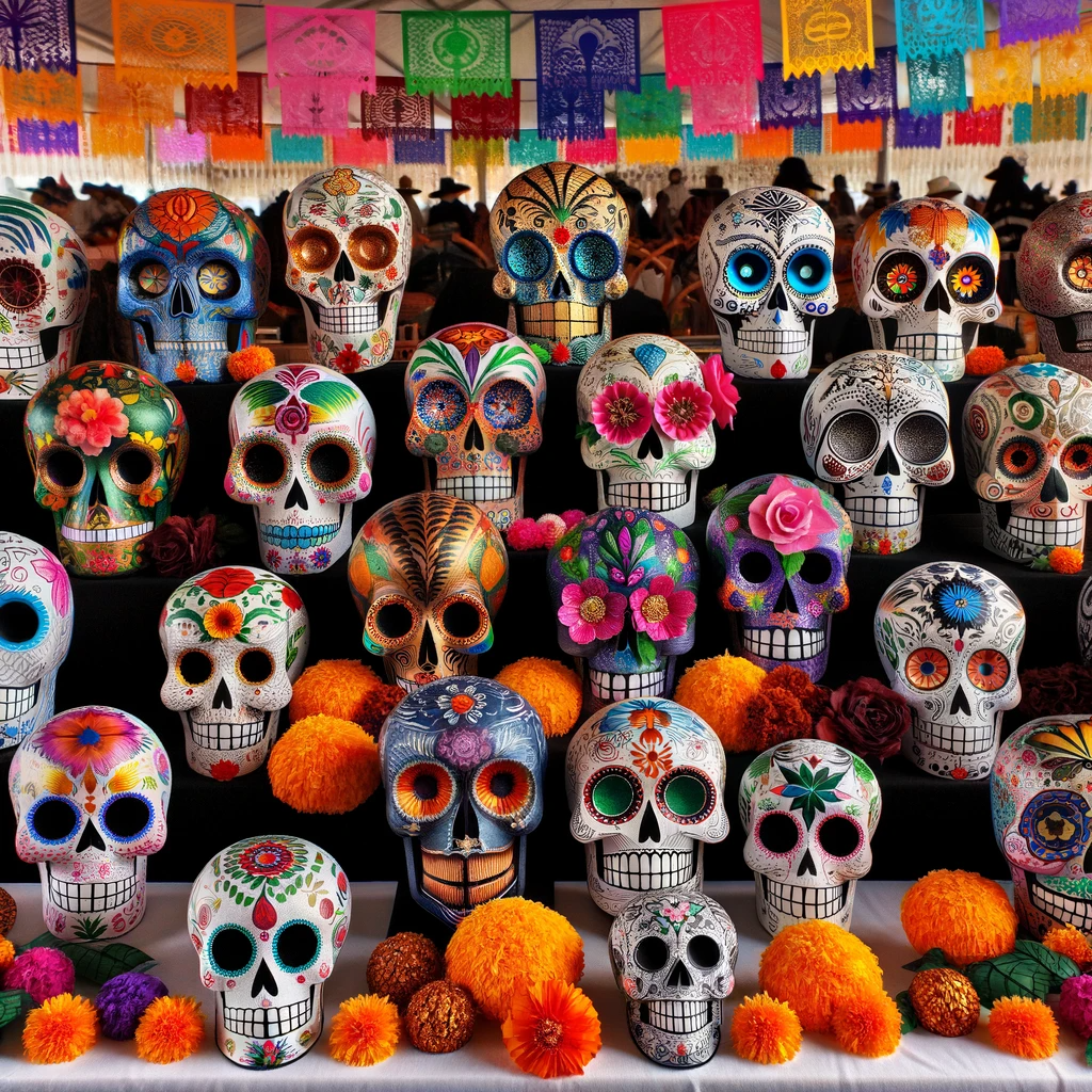 Exhibición de Calaveras de Papel Decoradas