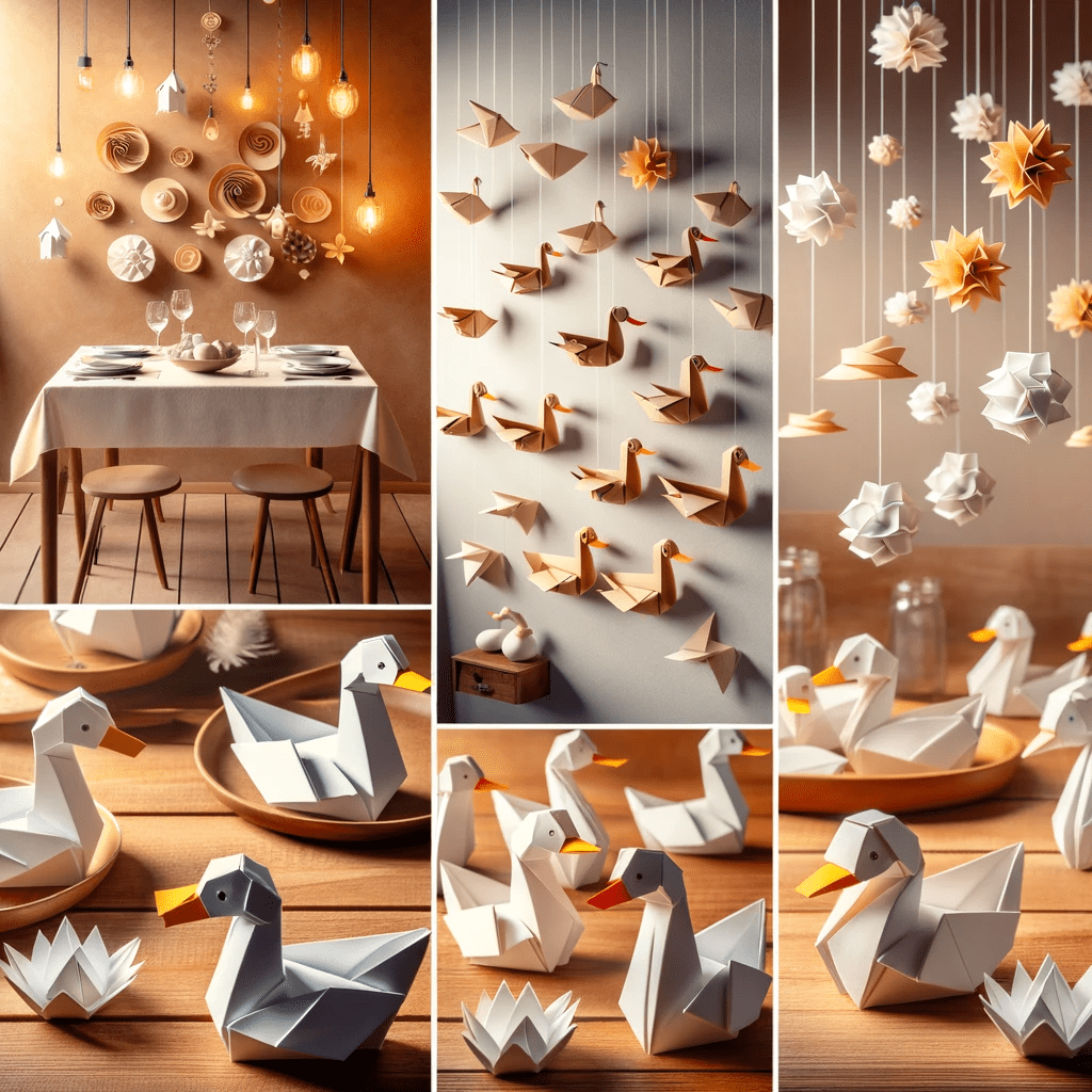 Uso Creativo de los Patos de Papel en Decoración